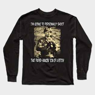 Commanding Fashion Pattons Movie-Inspired Tees, Embody General Pattons Spirit in Style Long Sleeve T-Shirt